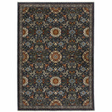 6' X 9' Blue Red Ivory And Gold Oriental Power Loom Stain Resistant Area Rug With Fringe - Homeroots - Flyclothing LLC