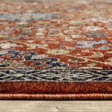 6' X 9' Red Blue Gold And Ivory Oriental Power Loom Stain Resistant Area Rug With Fringe - Homeroots - Flyclothing LLC