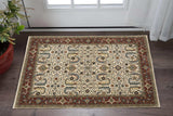 3' X 5' Ivory Red Green Grey Blue And Navy Oriental Power Loom Stain Resistant Area Rug With Fringe - Homeroots - Flyclothing LLC