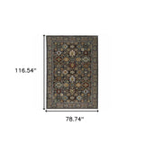 6' X 9' Blue Red Beige Orange Green And Rust Oriental Power Loom Stain Resistant Area Rug With Fringe - Homeroots - Flyclothing LLC