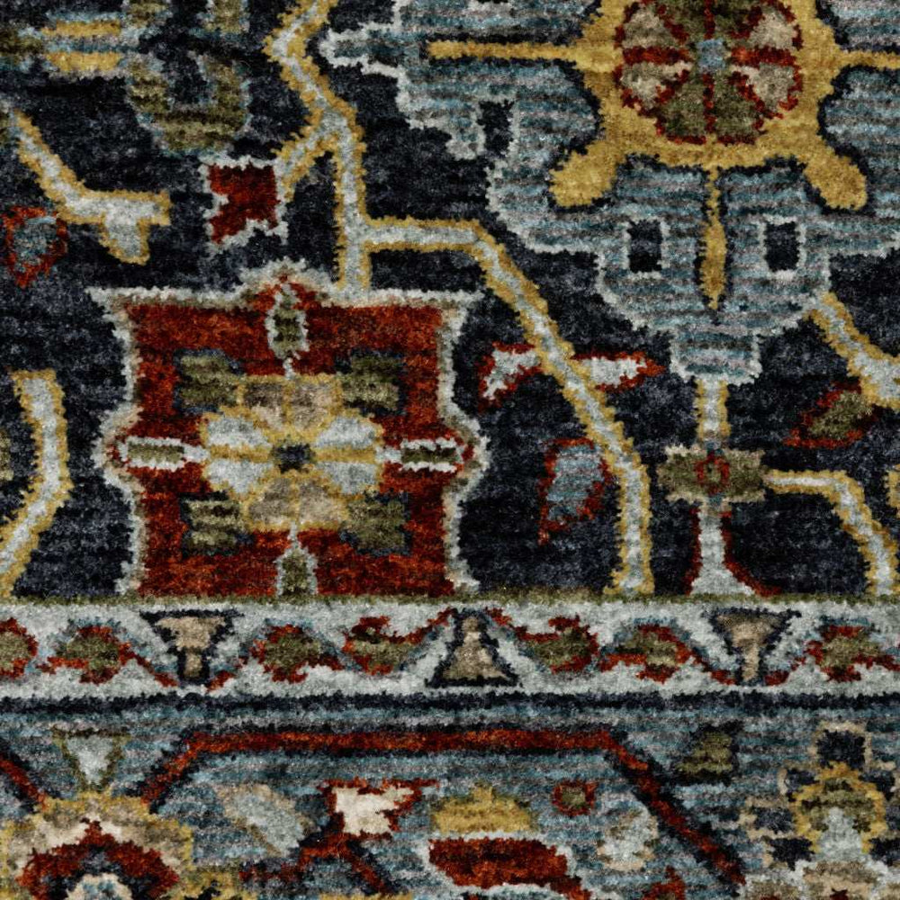 10' X 13' Blue Red Beige Orange Green And Rust Oriental Power Loom Stain Resistant Area Rug With Fringe - Homeroots - Flyclothing LLC