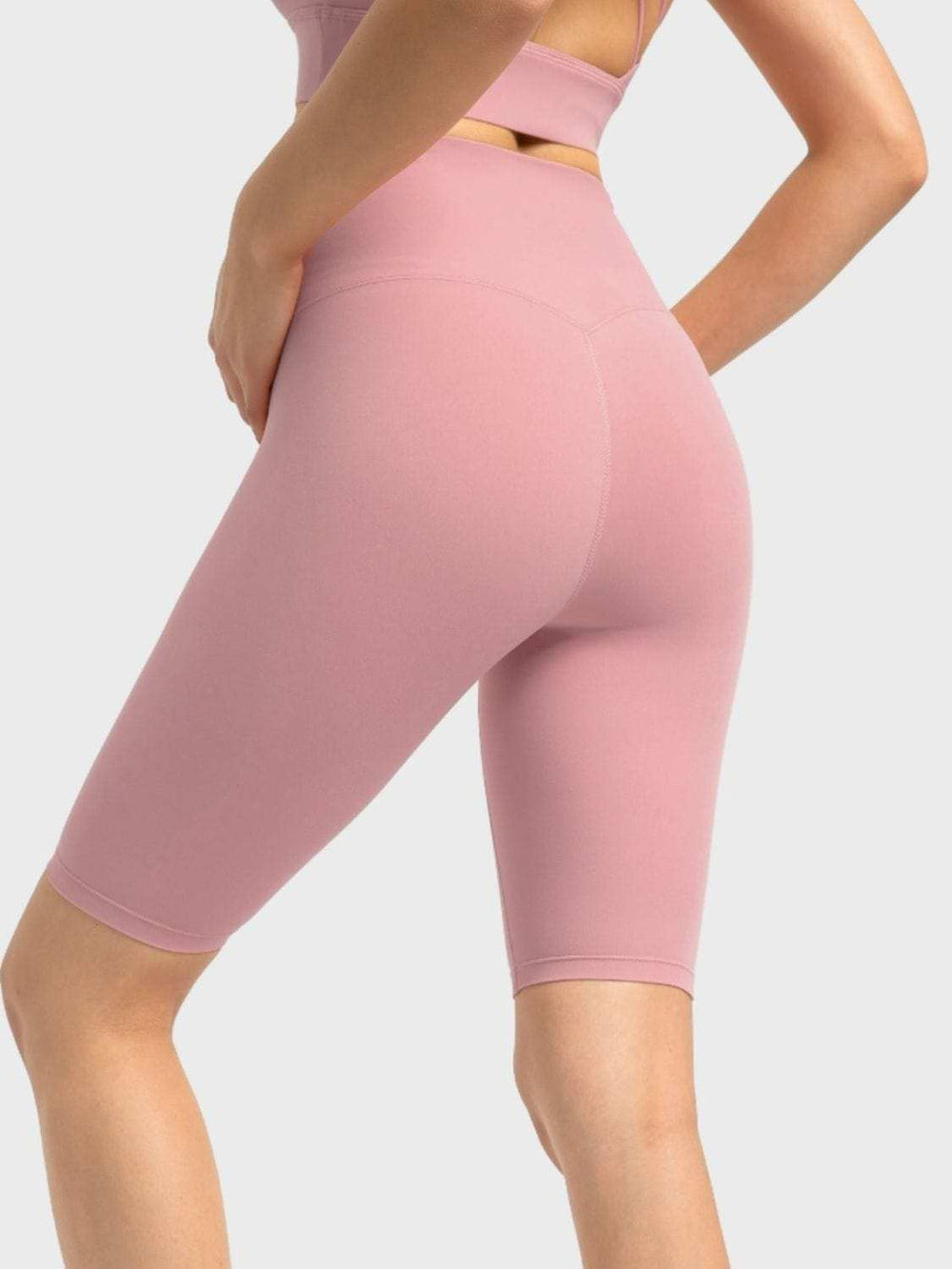 Millennia High Rise Wide Waistband Active Shorts - Trendsi - Flyclothing LLC