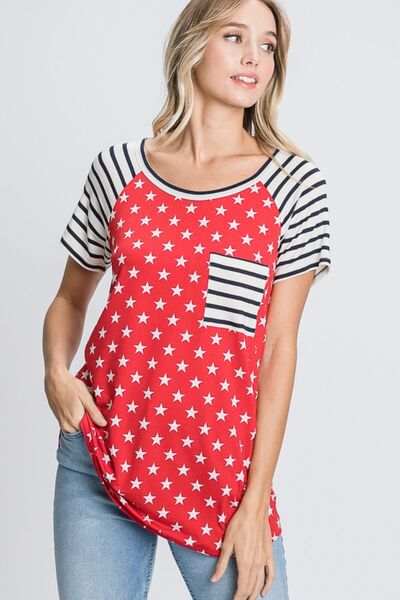 Heimish Full Size Star & Striped Round Neck Short Sleeve T-Shirt Plus Size - Trendsi - Flyclothing LLC