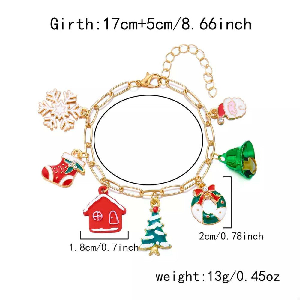 18K Gold-Plated Resin Christmas Theme Bracelet - Trendsi - Flyclothing LLC