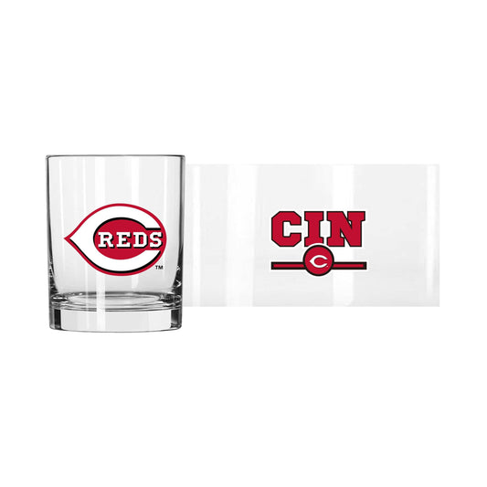 Cincinnati Reds 14oz Letterman Rocks Glass - Logo Brands - Flyclothing LLC