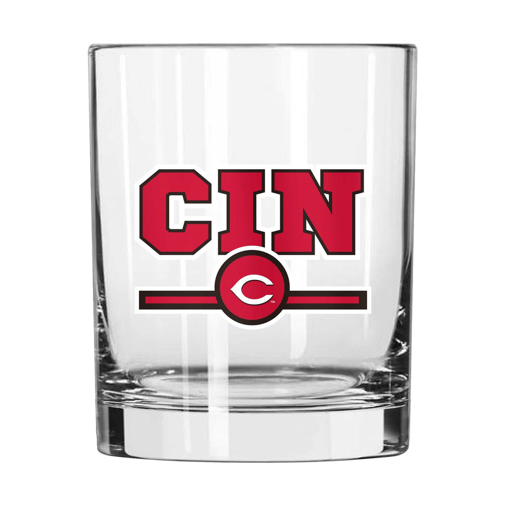 Cincinnati Reds 14oz Letterman Rocks Glass - Logo Brands - Flyclothing LLC