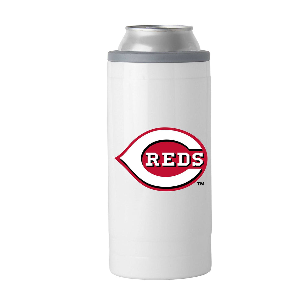 Cincinnati Reds Letterman 12 oz Slim Can Coolie - Logo Brands - Flyclothing LLC