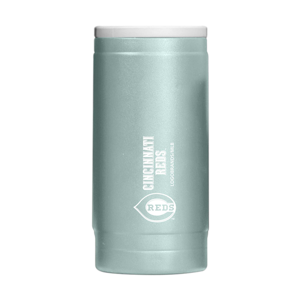 Cincinnati Reds Vertical Powder Coat Slim Can Coolie - Logo Brands - Flyclothing LLC