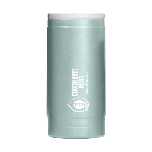 Cincinnati Reds Vertical Powder Coat Slim Can Coolie - Logo Brands - Flyclothing LLC