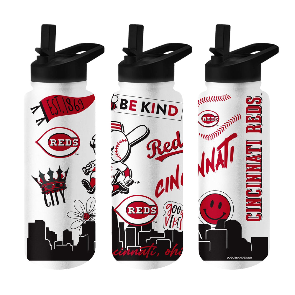 Cincinnati Reds 34oz Native Quencher Bottle - Logo Brands - Flyclothing LLC