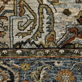 10' X 13' Blue Taupe Grey Green Rust Tan Beige And Gold Oriental Power Loom Stain Resistant Area Rug With Fringe - Homeroots - Flyclothing LLC