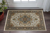 Brown And Ivory Oriental Power Loom Area Rug With Fringe - Homeroots - Flyclothing LLC