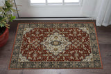 Blue And Red Oriental Power Loom Area Rug With Fringe - Homeroots - Flyclothing LLC