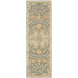 8' Blue and Orange Oriental Hand Tufted Runner Rug - Homeroots - Flyclothing LLC