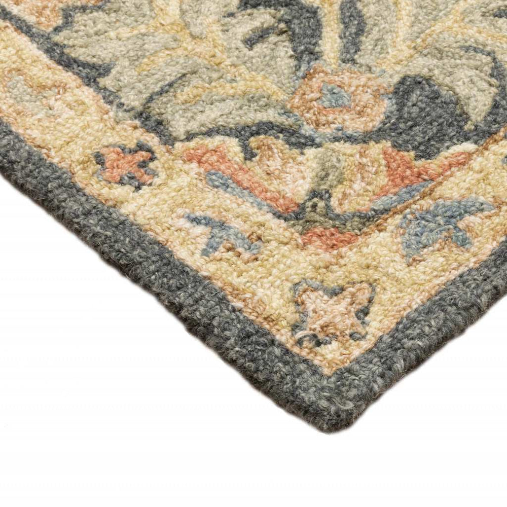 8' Blue and Orange Oriental Hand Tufted Runner Rug - Homeroots - Flyclothing LLC