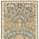 8' Blue and Orange Oriental Hand Tufted Runner Rug - Homeroots - Flyclothing LLC