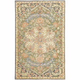 4' X 6' Blue Green Clay And Gold Oriental Tufted Handmade Stain Resistant Area Rug - Homeroots - Flyclothing LLC