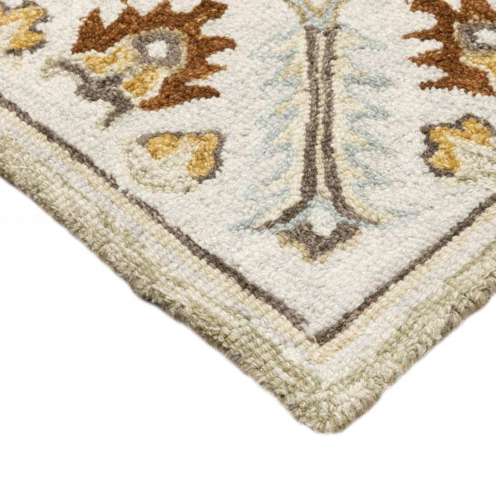 8' X 10' Ivory Beige Gold And Muted Grey Oriental Tufted Handmade Stain Resistant Area Rug - Homeroots - Flyclothing LLC