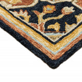 2' X 8' Navy Rust Blue Ivory And Gold Oriental Tufted Handmade Stain Resistant Runner Rug - Homeroots - Flyclothing LLC