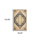 8' X 10' Navy Rust Blue Ivory And Gold Oriental Tufted Handmade Stain Resistant Area Rug - Homeroots - Flyclothing LLC