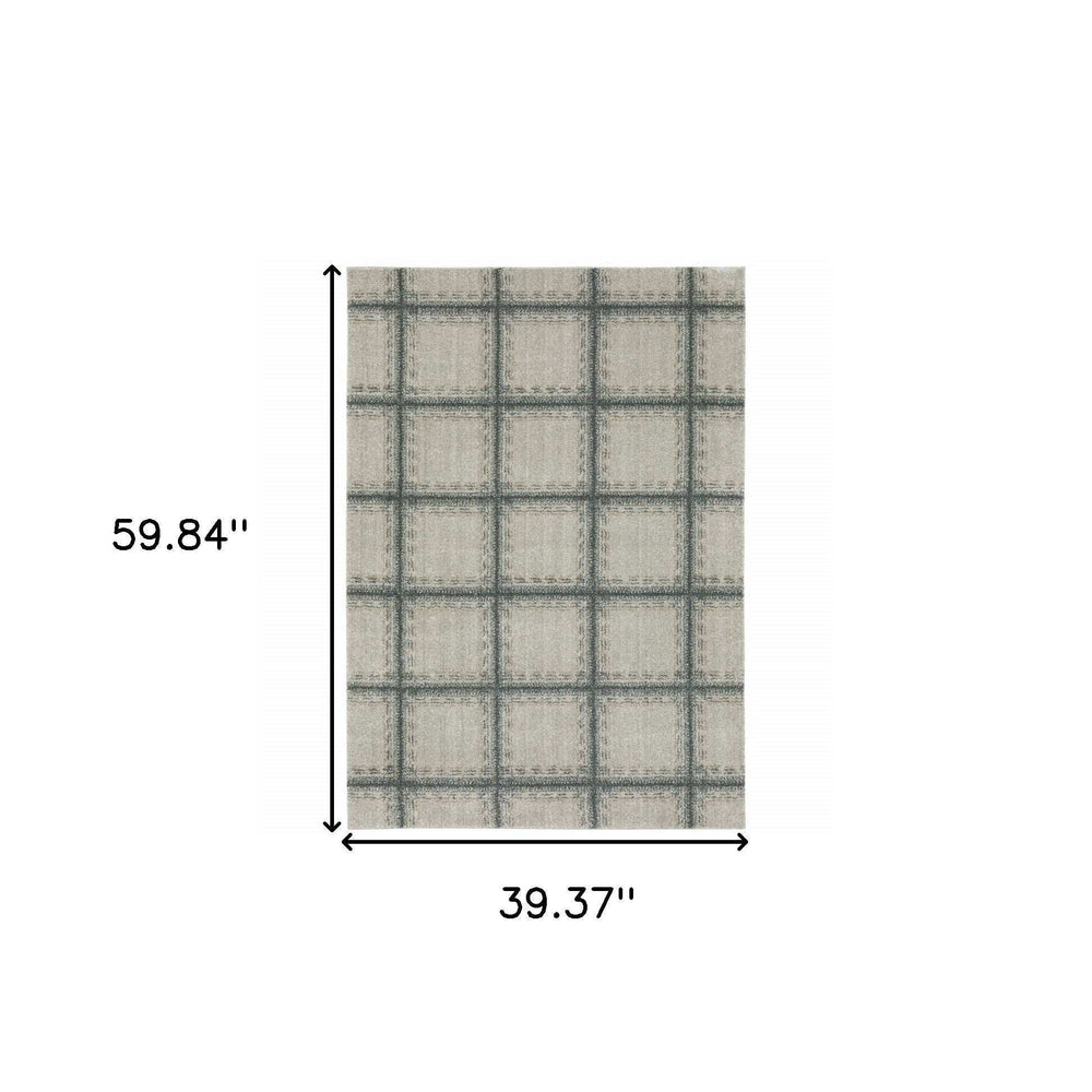 3' X 5' Gray Geometric Power Loom Area Rug - Homeroots - Flyclothing LLC