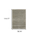 7' X 10' Teal Blue Geometric Power Loom Area Rug - Homeroots - Flyclothing LLC