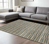 7' X 10' Teal Blue Geometric Power Loom Area Rug - Homeroots - Flyclothing LLC