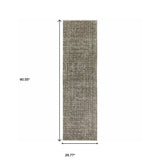 8' Runner Gray Geometric Power Loom Runner Rug - Homeroots - Flyclothing LLC