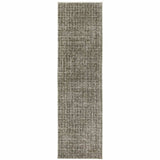 8' Runner Gray Geometric Power Loom Runner Rug - Homeroots - Flyclothing LLC