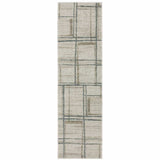 8' Runner Grey Teal Beige and Tan Geometric Power Loom Runner Rug - Homeroots - Flyclothing LLC