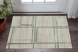 3' X 5' Grey Teal Beige and Tan Geometric Power Loom Area Rug - Homeroots - Flyclothing LLC
