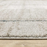 8' X 11' Beige Blue and Gray Geometric Power Loom Area Rug - Homeroots - Flyclothing LLC