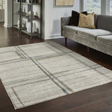 10' X 13' Grey Teal Beige and Tan Geometric Power Loom Area Rug - Homeroots - Flyclothing LLC
