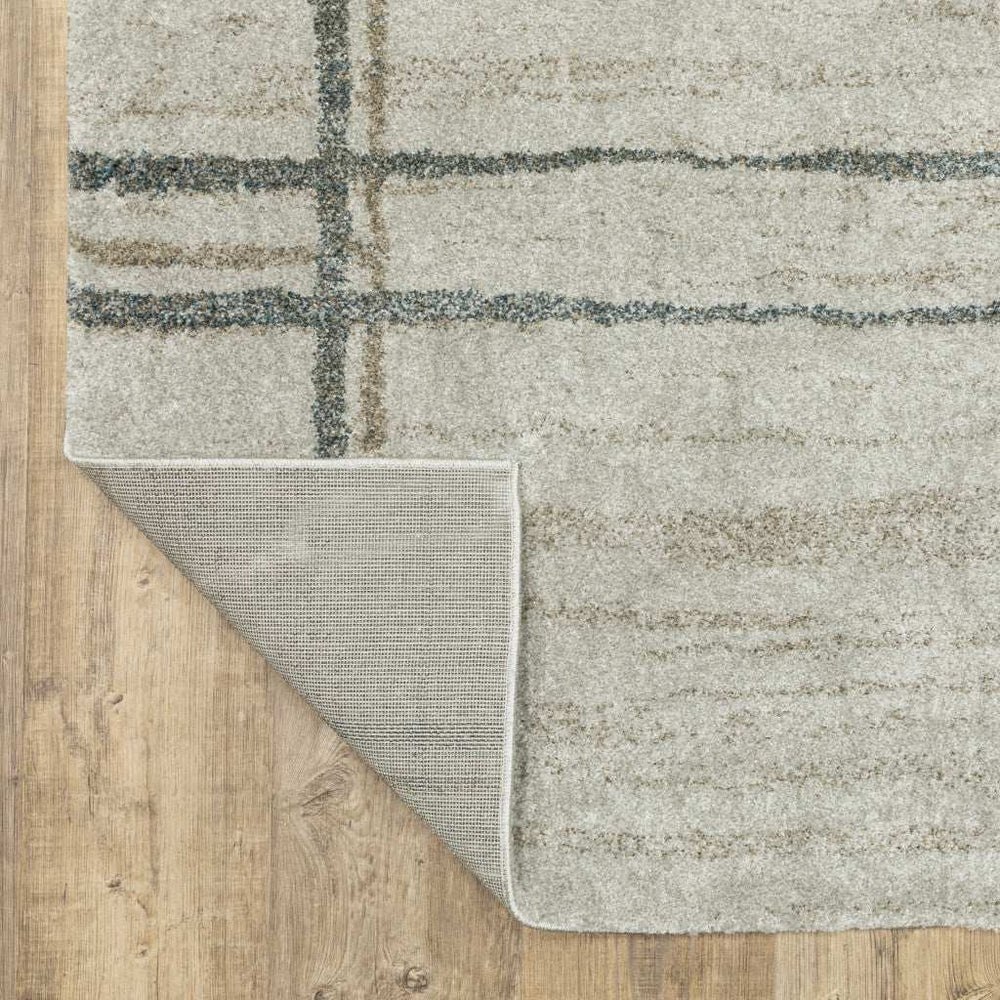 10' X 13' Grey Teal Beige and Tan Geometric Power Loom Area Rug - Homeroots - Flyclothing LLC