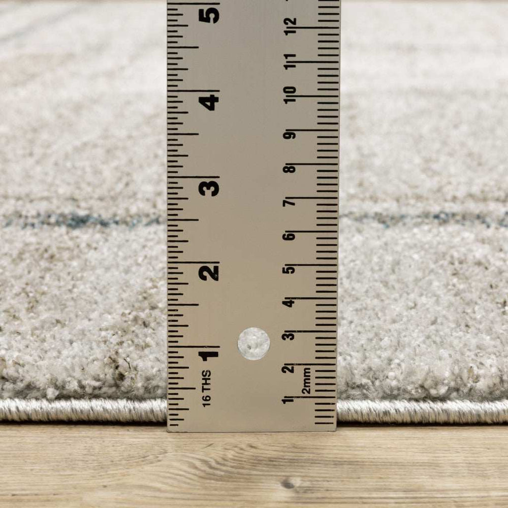 10' X 13' Grey Teal Beige and Tan Geometric Power Loom Area Rug - Homeroots - Flyclothing LLC