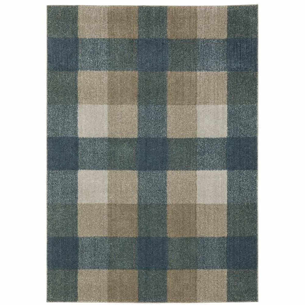 8' X 11' Tan and Gray Geometric Power Loom Area Rug - Homeroots - Flyclothing LLC
