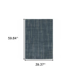 3' X 5' Blue and Gray Geometric Power Loom Area Rug - Homeroots - Flyclothing LLC