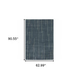 5' X 8' Blue and Gray Geometric Power Loom Area Rug - Homeroots - Flyclothing LLC