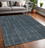 5' X 8' Blue and Gray Geometric Power Loom Area Rug - Homeroots - Flyclothing LLC