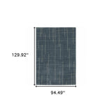 8' X 11' Blue and Gray Geometric Power Loom Area Rug - Homeroots - Flyclothing LLC