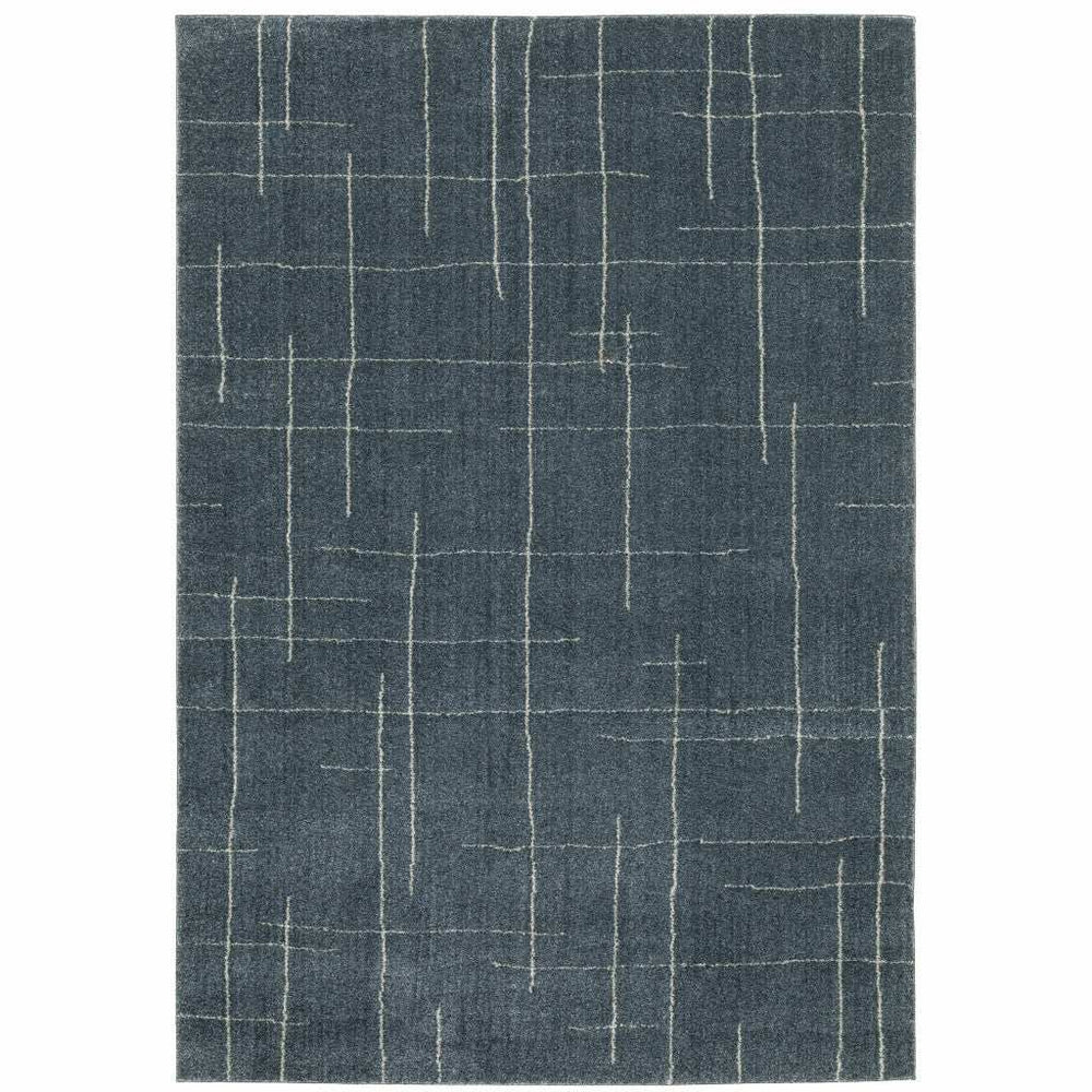 10' X 13' Blue and Gray Geometric Power Loom Area Rug - Homeroots - Flyclothing LLC
