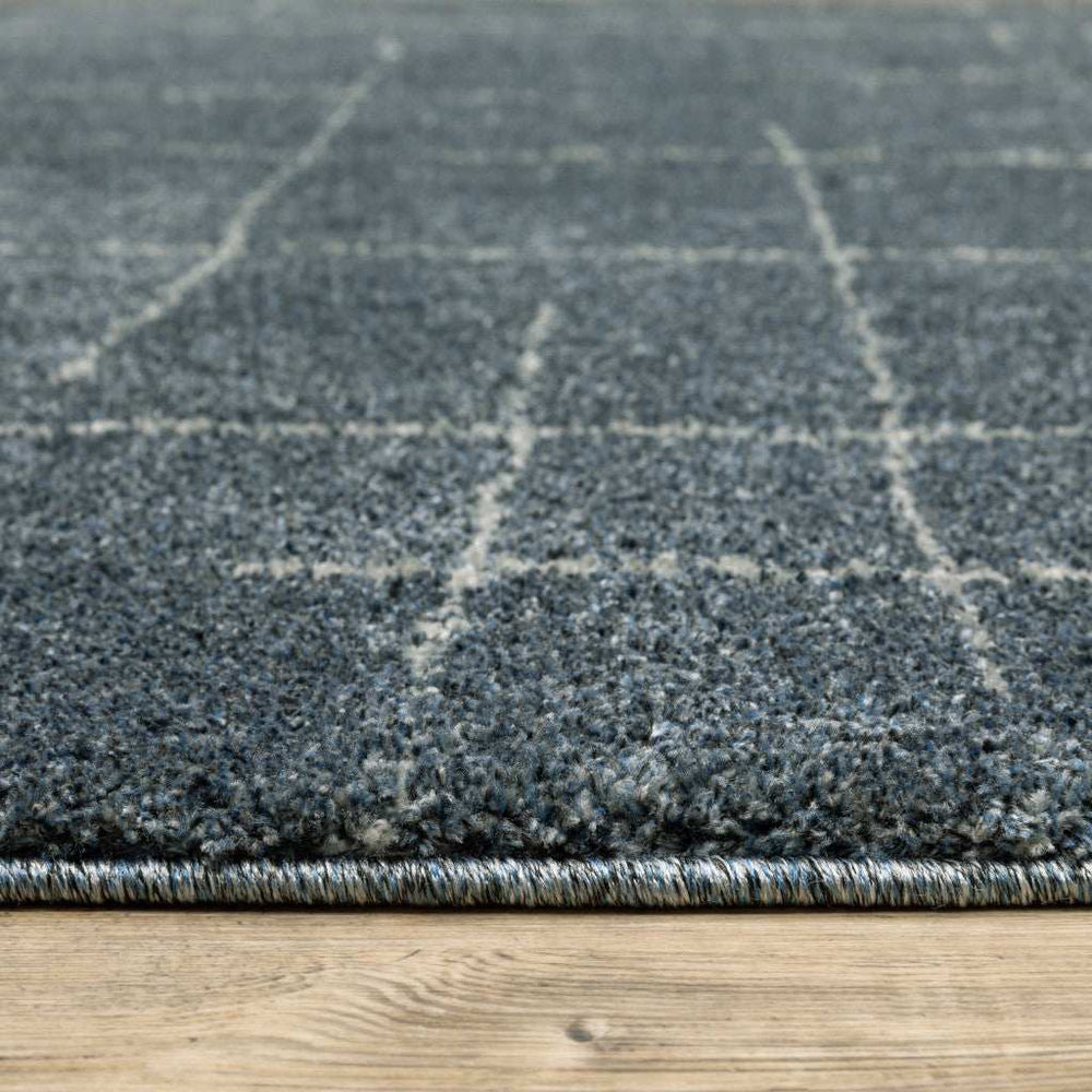10' X 13' Blue and Gray Geometric Power Loom Area Rug - Homeroots - Flyclothing LLC