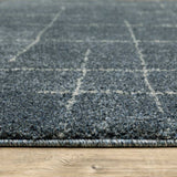 10' X 13' Blue and Gray Geometric Power Loom Area Rug - Homeroots - Flyclothing LLC