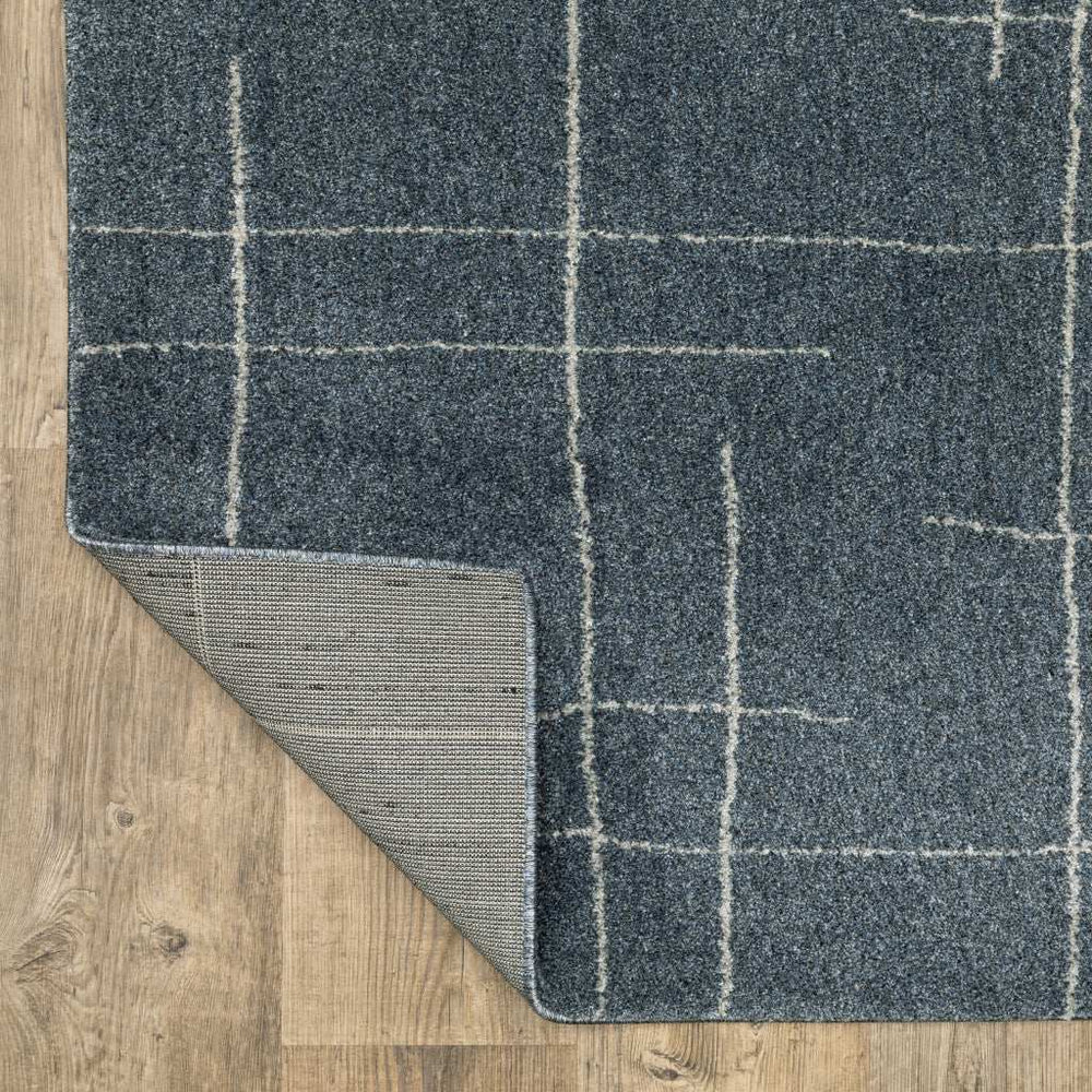 10' X 13' Blue and Gray Geometric Power Loom Area Rug - Homeroots - Flyclothing LLC