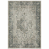 8' X 11' Blue and Gray Oriental Power Loom Area Rug - Homeroots - Flyclothing LLC