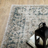 10' X 13' Blue and Gray Oriental Power Loom Area Rug - Homeroots - Flyclothing LLC