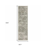 8' Runner Gray Oriental Power Loom Runner Rug - Homeroots - Flyclothing LLC