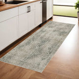 8' Runner Gray Oriental Power Loom Runner Rug - Homeroots - Flyclothing LLC