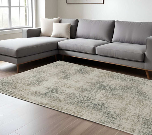 7' X 10' Gray Oriental Power Loom Area Rug - Homeroots - Flyclothing LLC