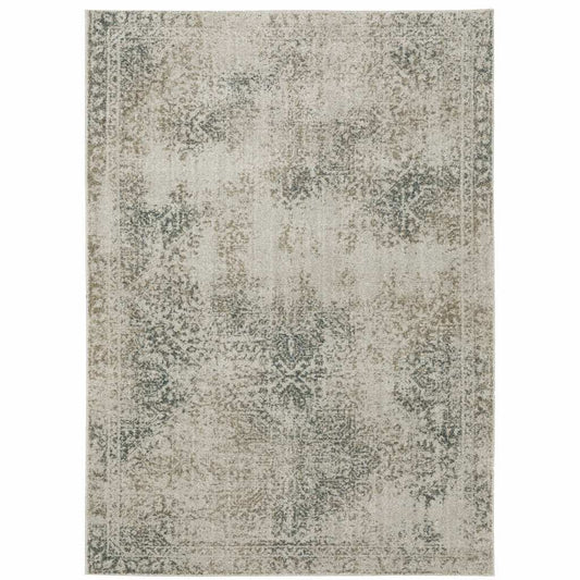 7' X 10' Gray Oriental Power Loom Area Rug - Homeroots - Flyclothing LLC
